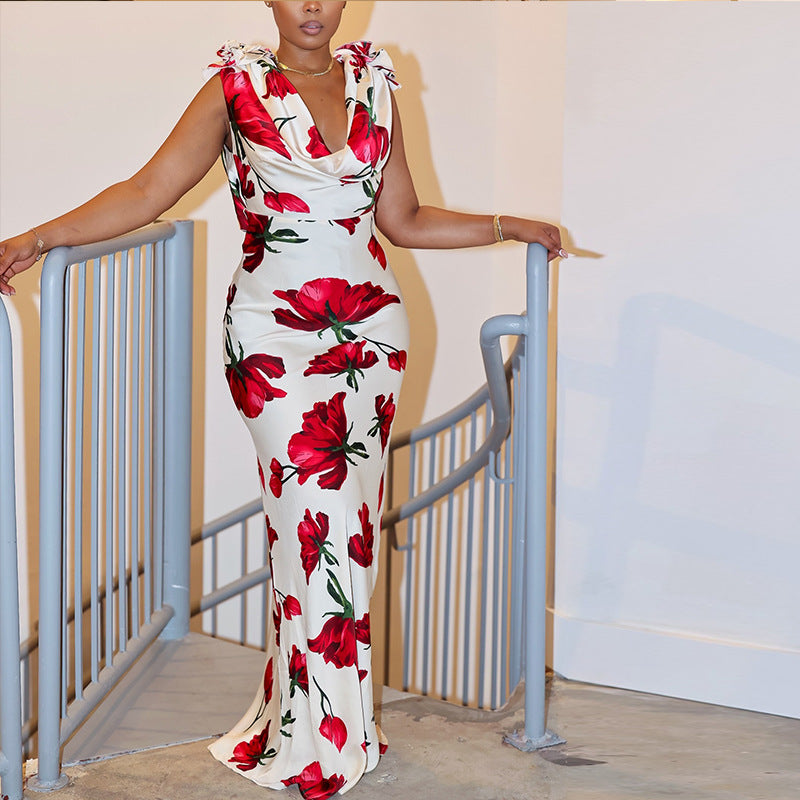 Floral Embellished Mermaid Dress