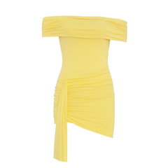 Off - Shoulder Ruched Bodaycon Dress