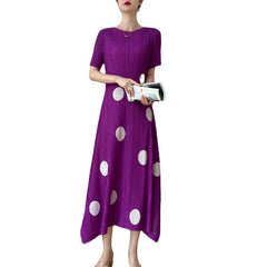 Playful Dot Print Sculpted Knit Dress