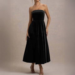 Vintage Velvet Strapless Dress