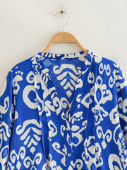 Ethnic Print Ruffle Hem Dress