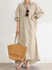 Minimalist Draped Oversized Cotton Dress