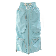 Multi-Pocket Parachute Skirt with Zipper Detail