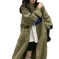 Drawstring Waist Balloon Sleeve Zip Jacket