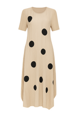 Playful Dot Print Sculpted Knit Dress