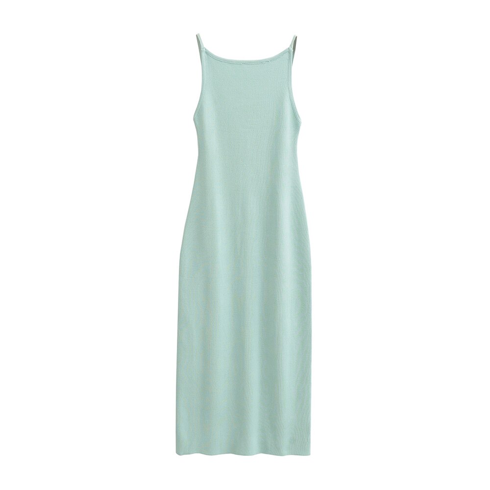 Minimalist Spaghetti Strap Knit Midi Dress