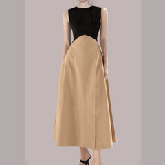 Minimalist Colorblock A-line Waist Dress
