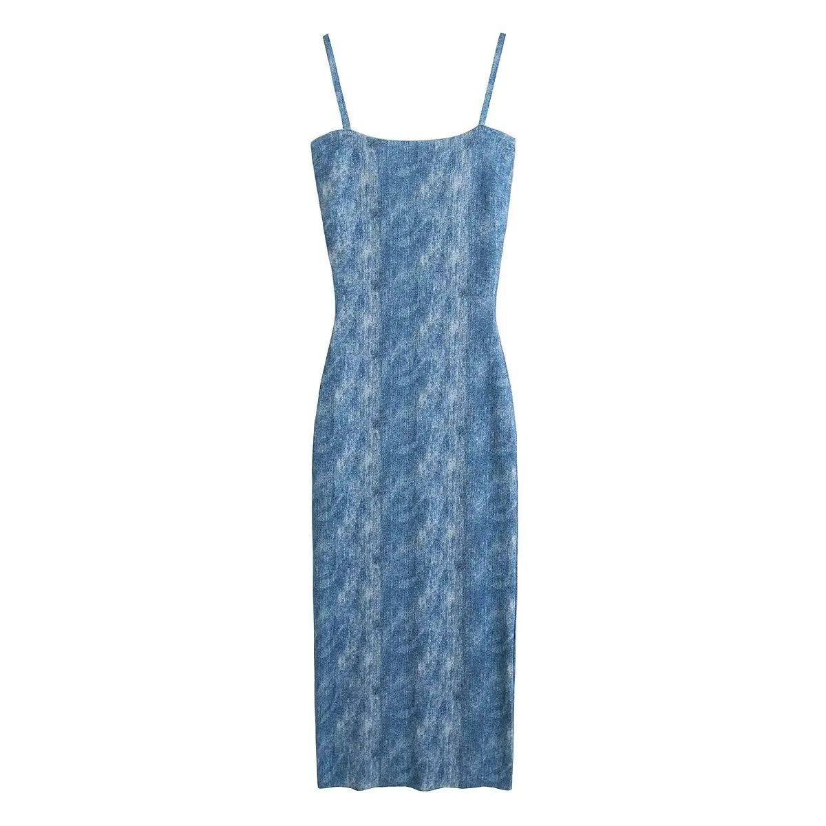 Vintage Denim Spaghetti Strap Dress