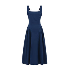 Navy Blue A - Line Dress