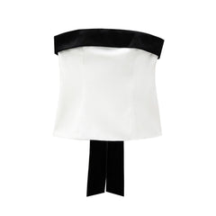 Black - White Strapless Top