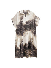 Personality Ink Wash Landscape Shirt Dress