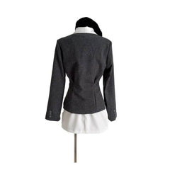 Tailored Wool Blend Blazer White Collar Beret Look