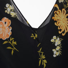 Floral Print V - Neck Holiday Dress