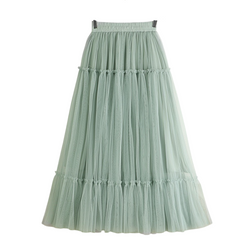 A Line Tulle Midi Long Skirts