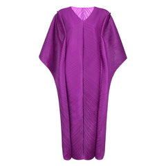 Elegant Batwing Sleeve Pleated Maxi Dress