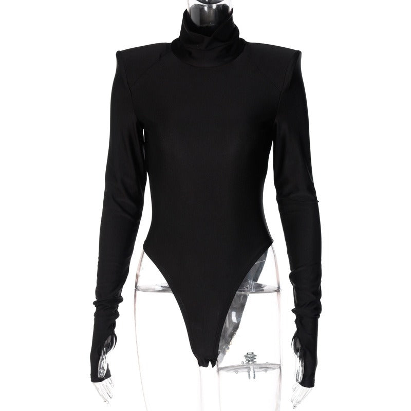 Minimalist Black Turtleneck Bodysuit