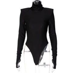 Minimalist Black Turtleneck Bodysuit