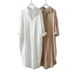Minimalist Oversized Longline Shirt Dress