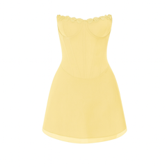 Romantic Lace Bustier Strapless Dress