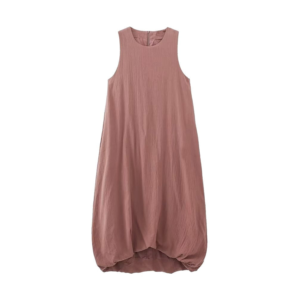 Dusty Rose Relaxed Balloon Hem Dress