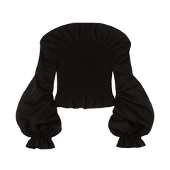 Dramatic Off-Shoulder Puff-Sleeve Top