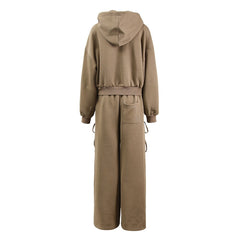Hollow Tassel Hoodie Wide Leg Pants Set