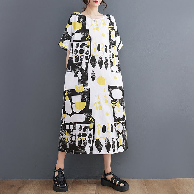 Personality Fashion Loose Short Sleeve Dress