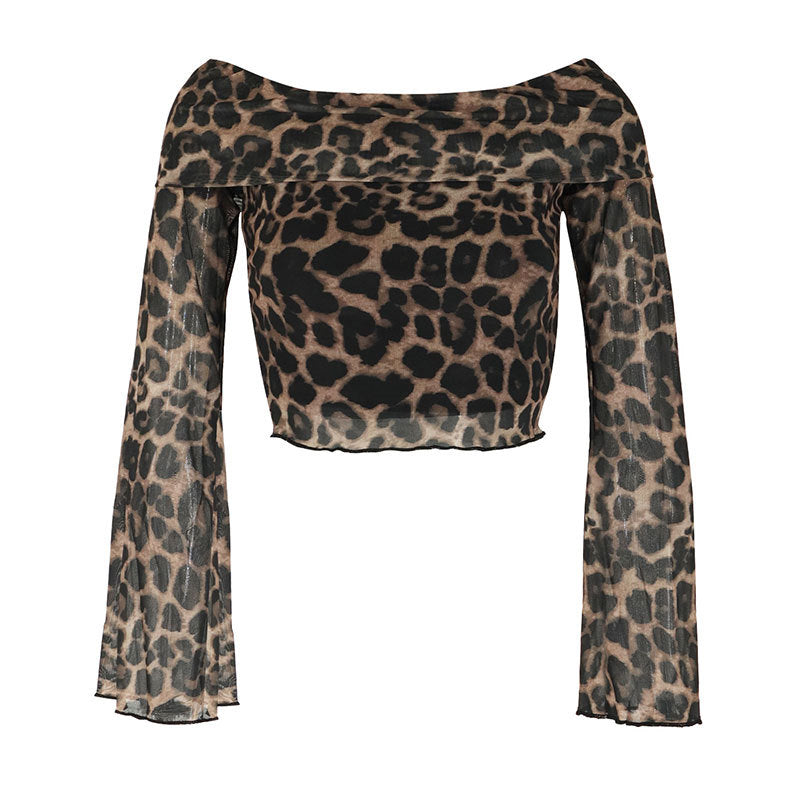 Leopard Off - Shoulder Crop Top