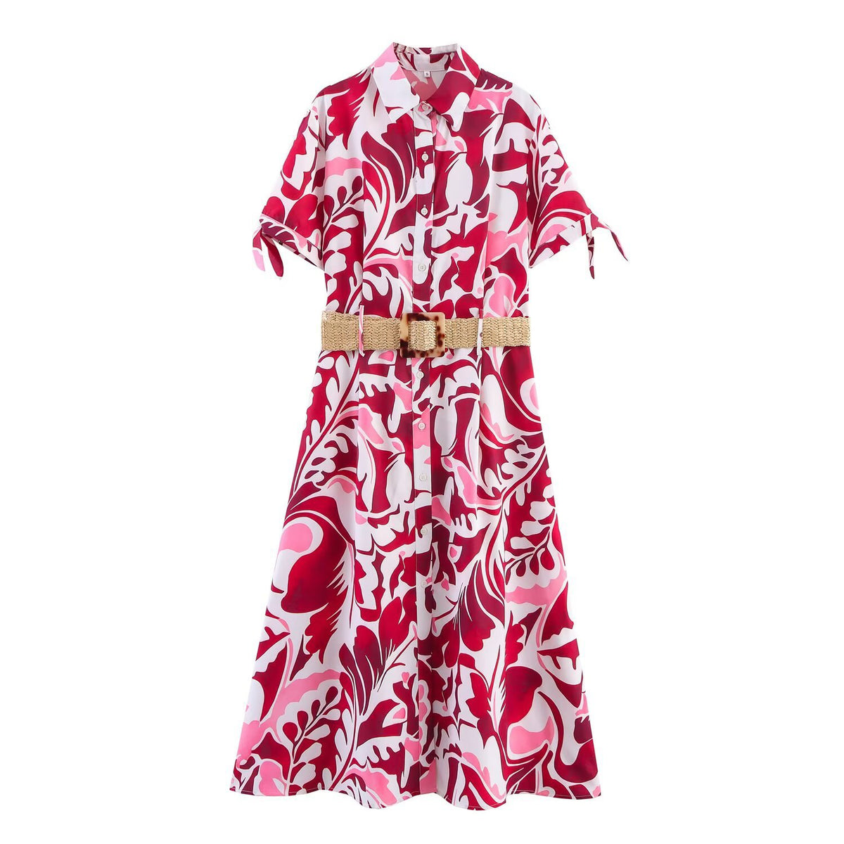 Chic Belted Floral Maxi Dress