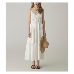 Minimalist Tiered Spaghetti Strap Midi Dress