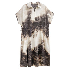 Personality Ink Wash Landscape Shirt Dress