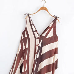 Abstract Print V - Neck Dress