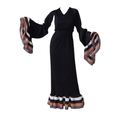 Flared Sleeve Elegant Long Dress