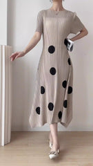 Playful Dot Print Sculpted Knit Dress