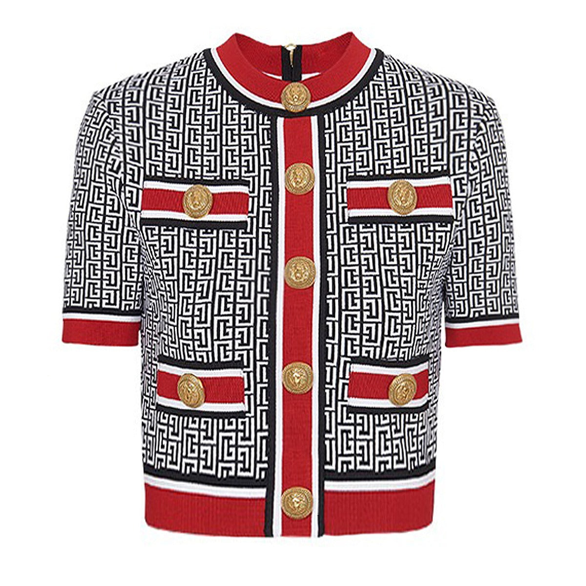 Sleeveless Knit Dress with Geometric Pattern