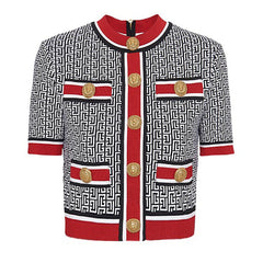 Sleeveless Knit Dress with Geometric Pattern