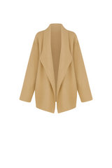 Timeless Camel Open Collar Coat