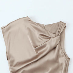 Elegant Asymmetric Ruched Gown