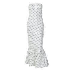 White Polka Dot Mermaid Dress