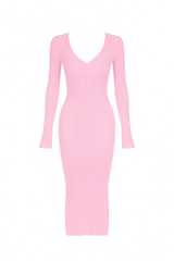 Minimalist Ribbed Bodycon Knit Dress