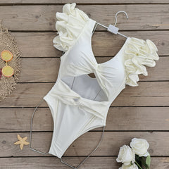 Romantic Ruffle Cut-out Swimsuit
