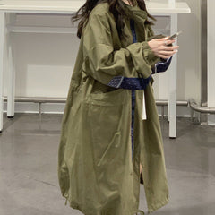 Drawstring Waist Balloon Sleeve Zip Jacket