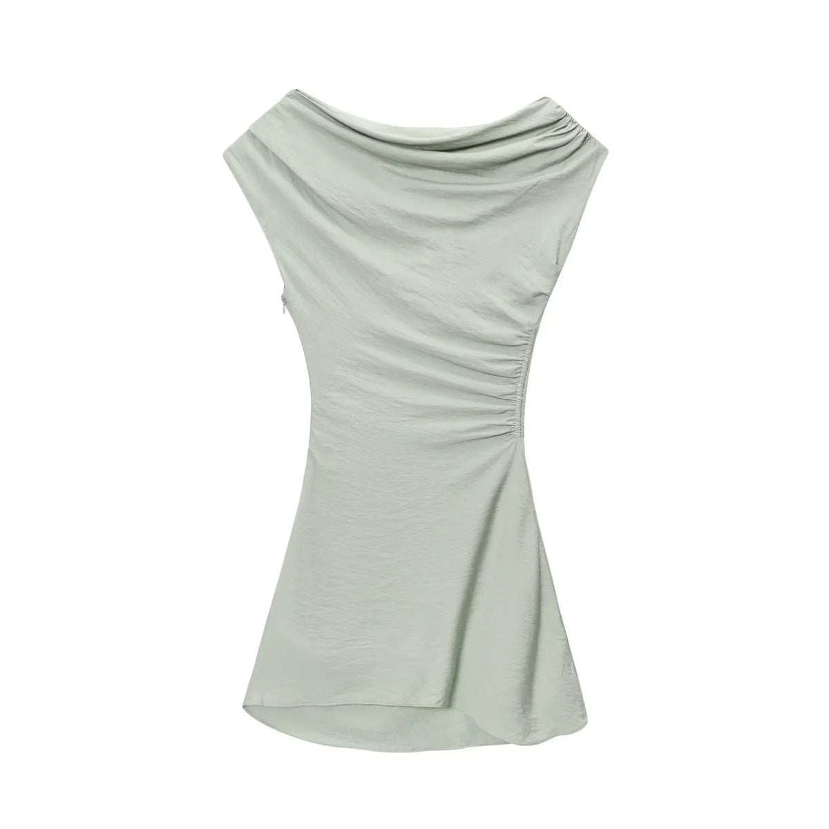 Chic Ruched Asymmetric Blouse