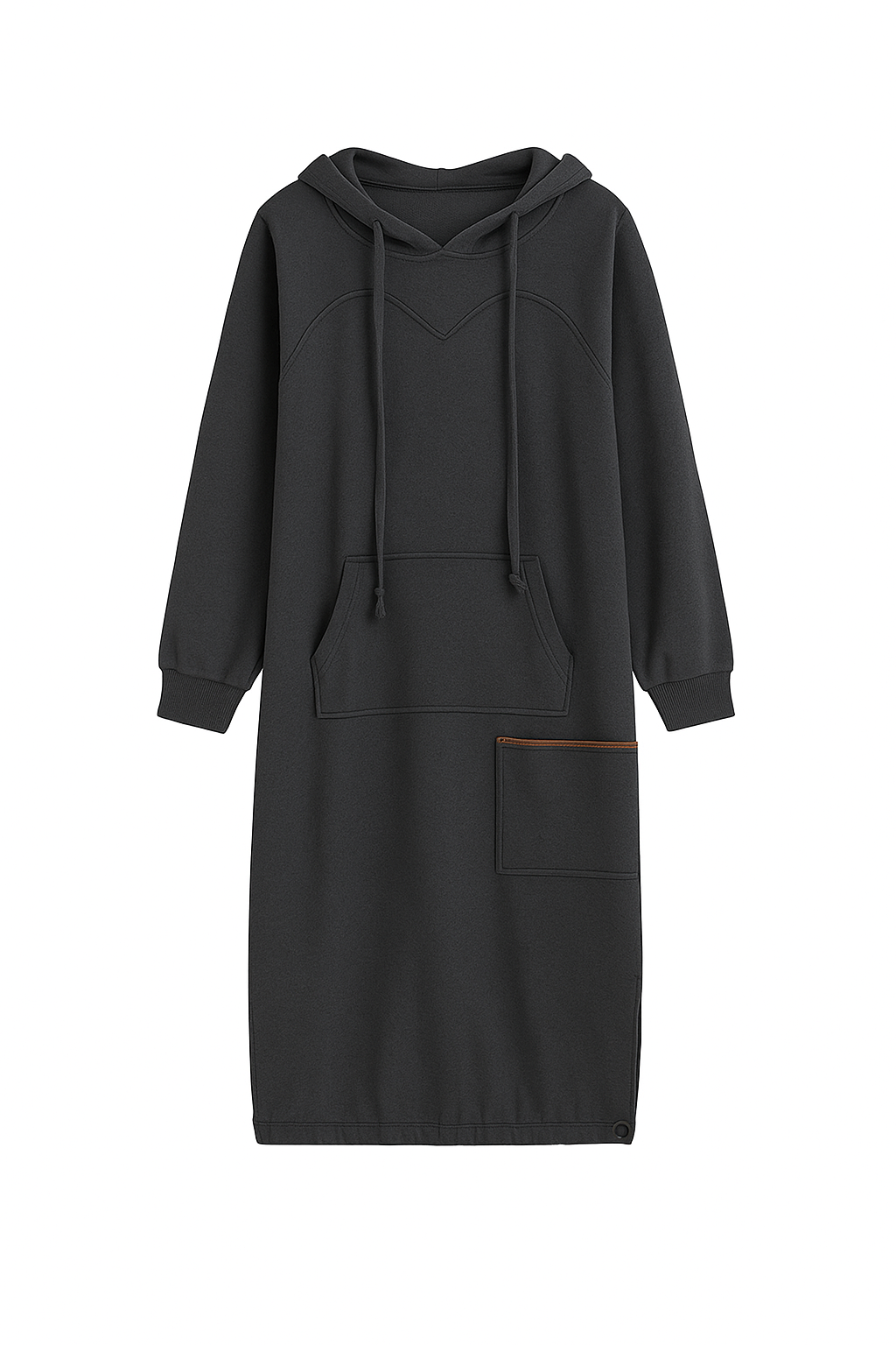 Casual Black Oversized Hoodie Dress