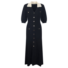 Lemon Yellow Knit Midi Dress