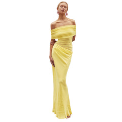Yellow Off - Shoulder Maxi Dress