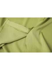 Olive Satin Shirt with Oversized Wing Collar