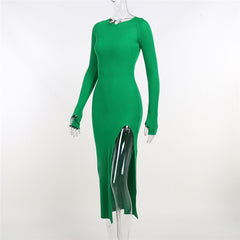 Minimalist Side Slit Bodycon Dress