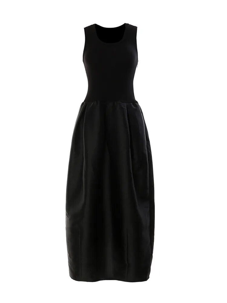 Minimalist Structured Satin Tank Dress