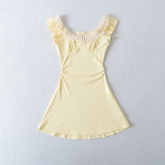 Pink Lace - Collar Mini Dress